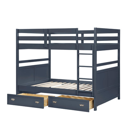 Sloane Navy Blue Full/Full Bunk Bed by Homelegance at Eve Furniture