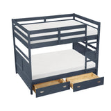 Sloane Navy Blue Full/Full Bunk Bed by Homelegance at Eve Furniture