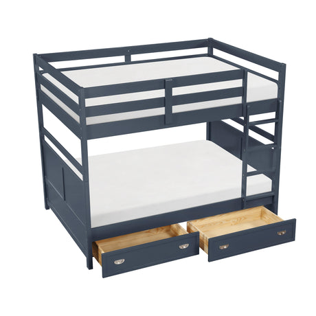 Sloane Navy Blue Full/Full Bunk Bed by Homelegance at Eve Furniture