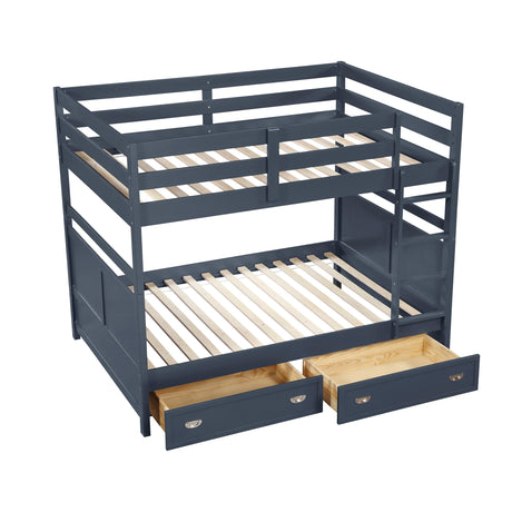 Sloane Navy Blue Full/Full Bunk Bed by Homelegance at Eve Furniture