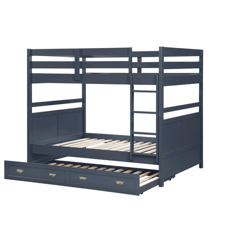 Sloane Navy Blue Full/Full Bunk Bed by Homelegance at Eve Furniture