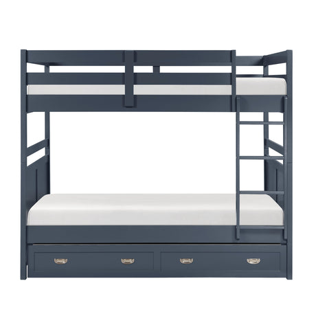 Sloane Navy Blue Full/Full Bunk Bed by Homelegance at Eve Furniture