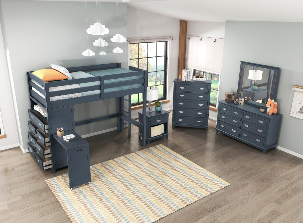 Sloane Navy Blue Night Stand by Homelegance at Eve Furniture