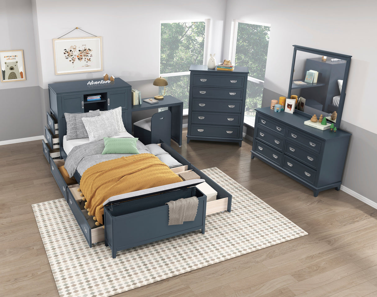 Sloane Navy Blue Storage Box by Homelegance at Eve Furniture