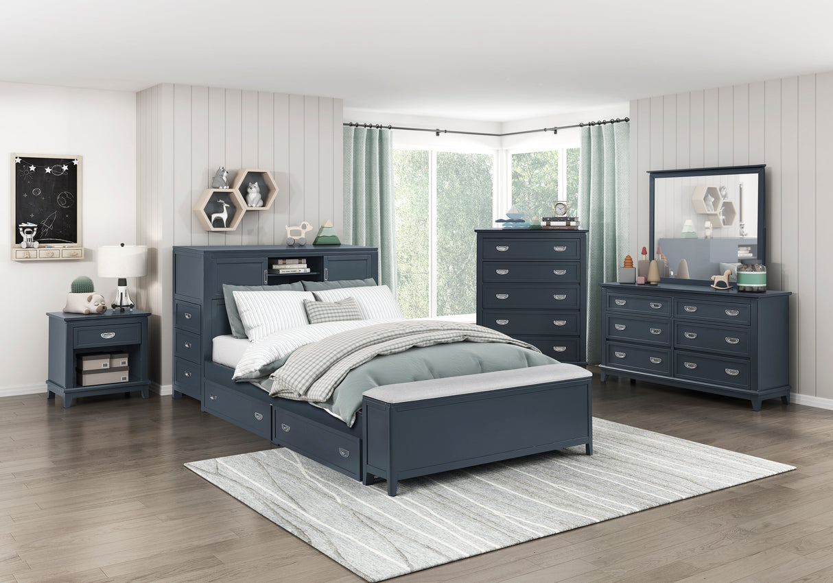 Sloane Navy Blue Storage Box by Homelegance at Eve Furniture