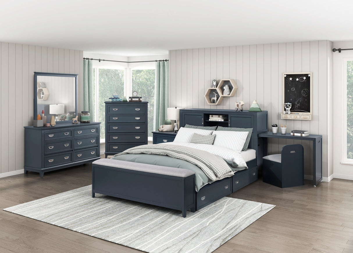 Sloane Navy Blue Storage Box by Homelegance at Eve Furniture