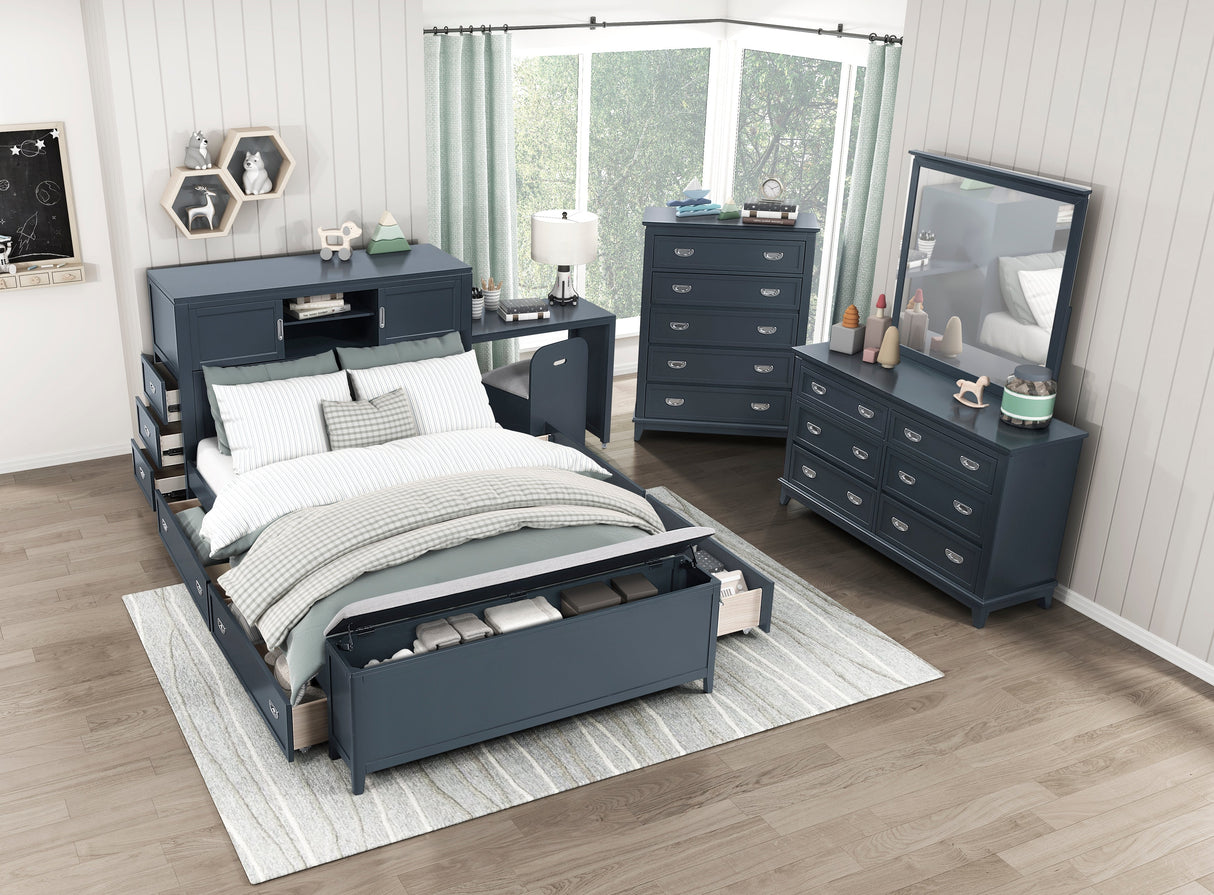 Sloane Navy Blue Storage Box by Homelegance at Eve Furniture