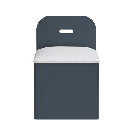 Sloane Navy Blue Twin Bookcase Bed with Hidden Desk, Stool and Storage Bench by Homelegance at Eve Furniture