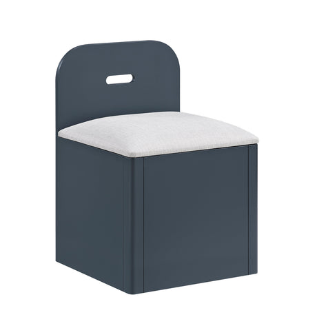 Sloane Navy Blue Twin Bookcase Bed with Hidden Desk, Stool and Storage Bench by Homelegance at Eve Furniture