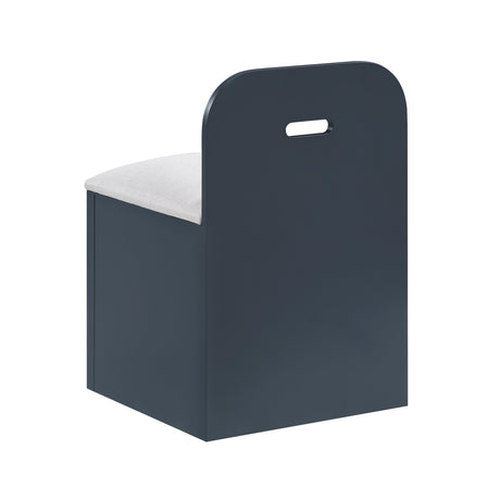 Sloane Navy Blue Twin Bookcase Bed with Hidden Desk, Stool and Storage Bench by Homelegance at Eve Furniture