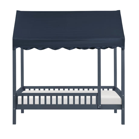 Sloane Navy Blue Twin Canopy Platform Bed by Homelegance at Eve Furniture