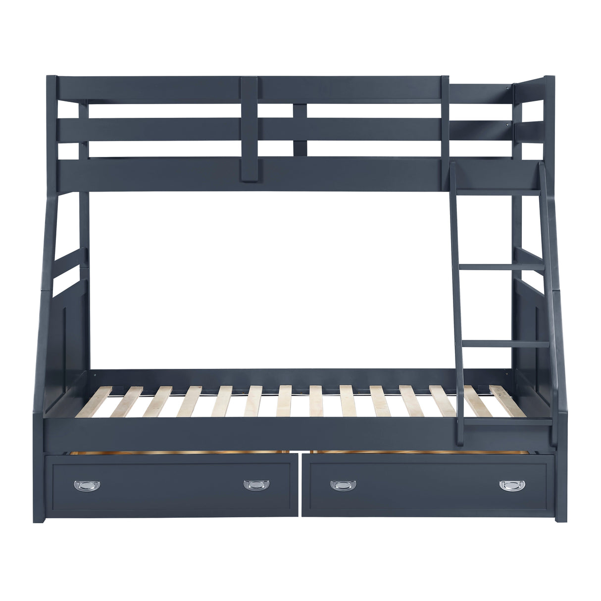 Sloane Navy Blue Twin/Full Bunk Bed by Homelegance at Eve Furniture
