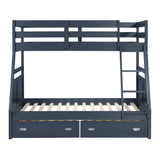 Sloane Navy Blue Twin/Full Bunk Bed by Homelegance at Eve Furniture