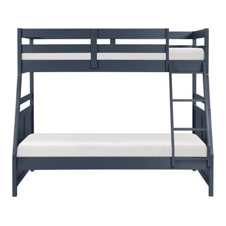 Sloane Navy Blue Twin/Full Bunk Bed by Homelegance at Eve Furniture