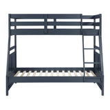 Sloane Navy Blue Twin/Full Bunk Bed by Homelegance at Eve Furniture