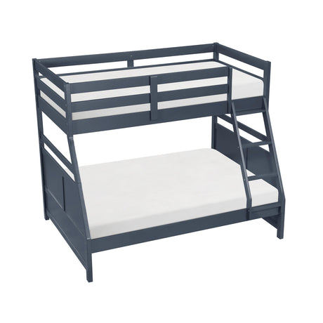 Sloane Navy Blue Twin/Full Bunk Bed by Homelegance at Eve Furniture