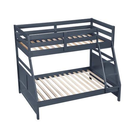 Sloane Navy Blue Twin/Full Bunk Bed by Homelegance at Eve Furniture