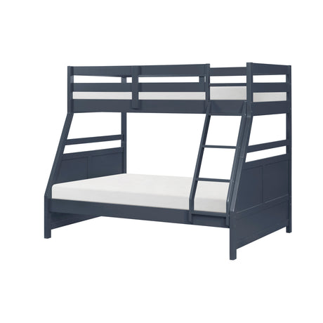 Sloane Navy Blue Twin/Full Bunk Bed by Homelegance at Eve Furniture