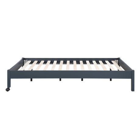 Sloane Navy Blue Twin/Full Loft Bunk Bed with Chest and Hidden Desk by Homelegance at Eve Furniture