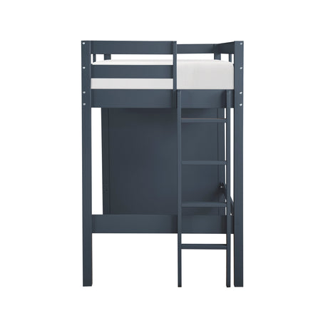 Sloane Navy Blue Twin/Full Loft Bunk Bed with Chest and Hidden Desk by Homelegance at Eve Furniture