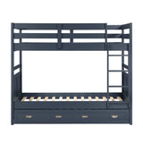 Sloane Navy Blue Twin/Twin Bunk Bed by Homelegance at Eve Furniture