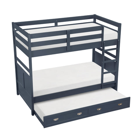 Sloane Navy Blue Twin/Twin Bunk Bed by Homelegance at Eve Furniture