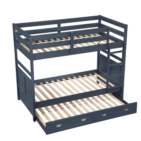Sloane Navy Blue Twin/Twin Bunk Bed by Homelegance at Eve Furniture
