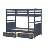 Sloane Navy Blue Twin/Twin Bunk Bed by Homelegance at Eve Furniture