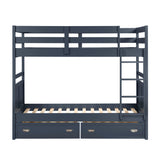 Sloane Navy Blue Twin/Twin Bunk Bed by Homelegance at Eve Furniture