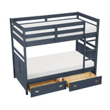 Sloane Navy Blue Twin/Twin Bunk Bed by Homelegance at Eve Furniture