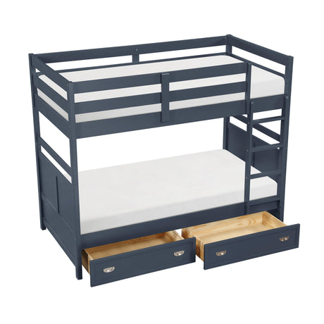 Sloane Navy Blue Twin/Twin Bunk Bed by Homelegance at Eve Furniture