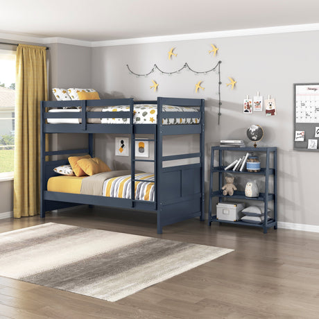 Sloane Navy Blue Twin/Twin Bunk Bed by Homelegance at Eve Furniture
