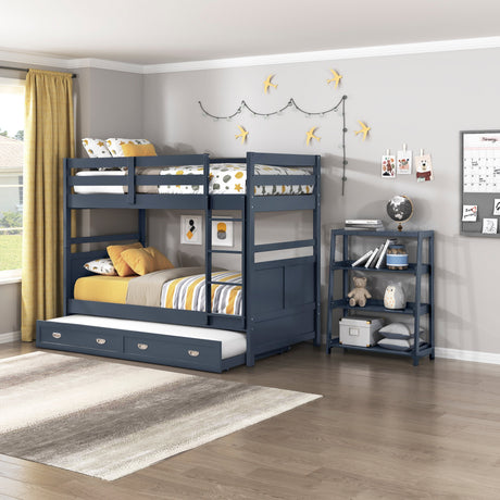 Sloane Navy Blue Twin/Twin Bunk Bed by Homelegance at Eve Furniture