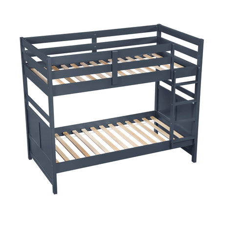 Sloane Navy Blue Twin/Twin Bunk Bed by Homelegance at Eve Furniture