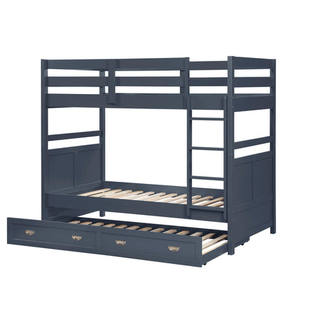 Sloane Navy Blue Twin/Twin Bunk Bed by Homelegance at Eve Furniture