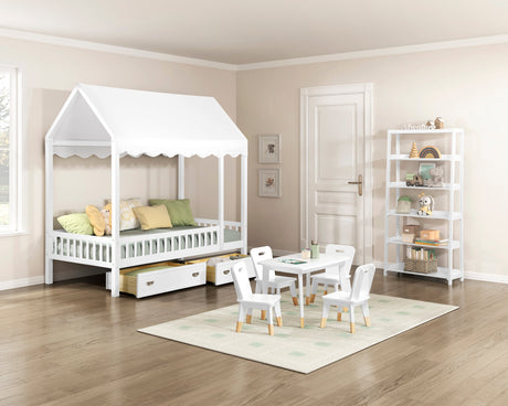 Sloane White 5-Piece Pack Children Table and Chairs Set by Homelegance at Eve Furniture