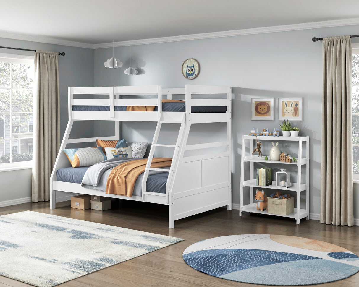 Sloane White Bookcase with 3 Fixed Shelves by Homelegance at Eve Furniture
