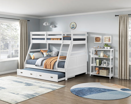 Sloane White Bookcase with 3 Fixed Shelves by Homelegance at Eve Furniture