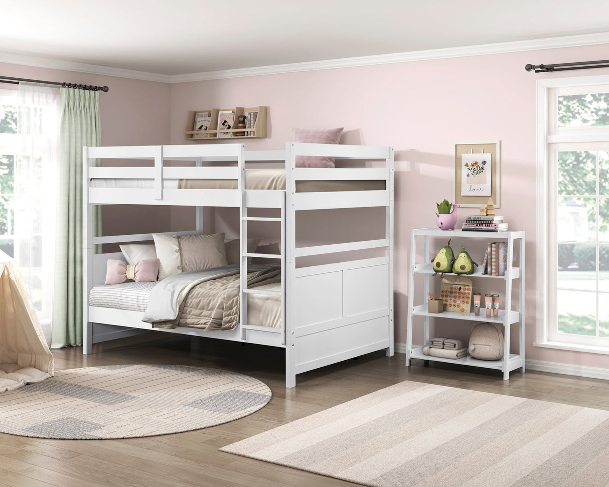 Sloane White Bookcase with 3 Fixed Shelves by Homelegance at Eve Furniture