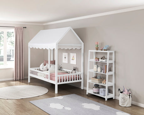 Sloane White Bookcase with 4 Fixed Shelves by Homelegance at Eve Furniture