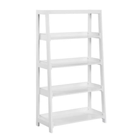 Sloane White Bookcase with 4 Fixed Shelves by Homelegance at Eve Furniture