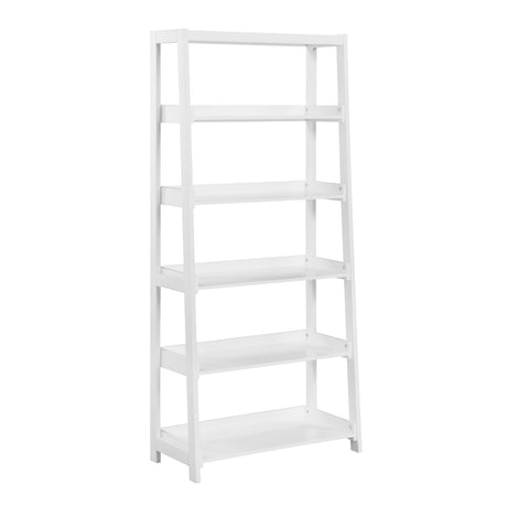 Sloane White Bookcase with 5 Fixed Shelves by Homelegance at Eve Furniture