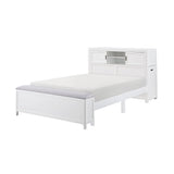 Sloane White Full Bookcase Bed with Hidden Desk, Stool and Storage Bench