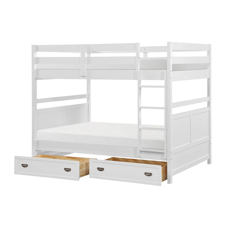 Sloane White Full/Full Bunk Bed by Homelegance at Eve Furniture