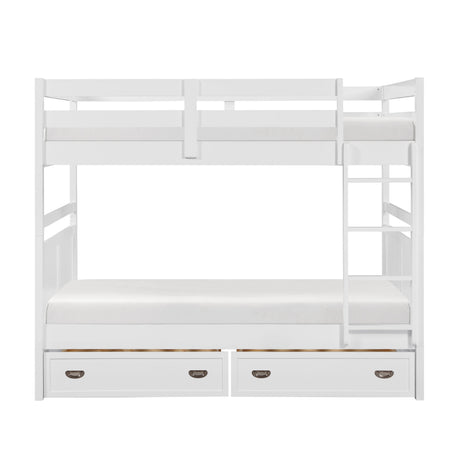 Sloane White Full/Full Bunk Bed by Homelegance at Eve Furniture