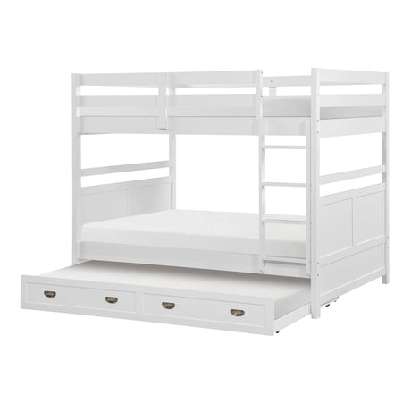 Sloane White Full/Full Bunk Bed by Homelegance at Eve Furniture