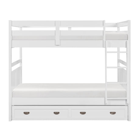 Sloane White Full/Full Bunk Bed by Homelegance at Eve Furniture