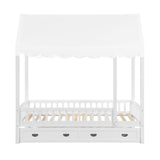 Sloane White Twin Canopy Platform Bed by Homelegance at Eve Furniture