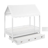 Sloane White Twin Canopy Platform Bed by Homelegance at Eve Furniture