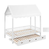 Sloane White Twin Canopy Platform Bed